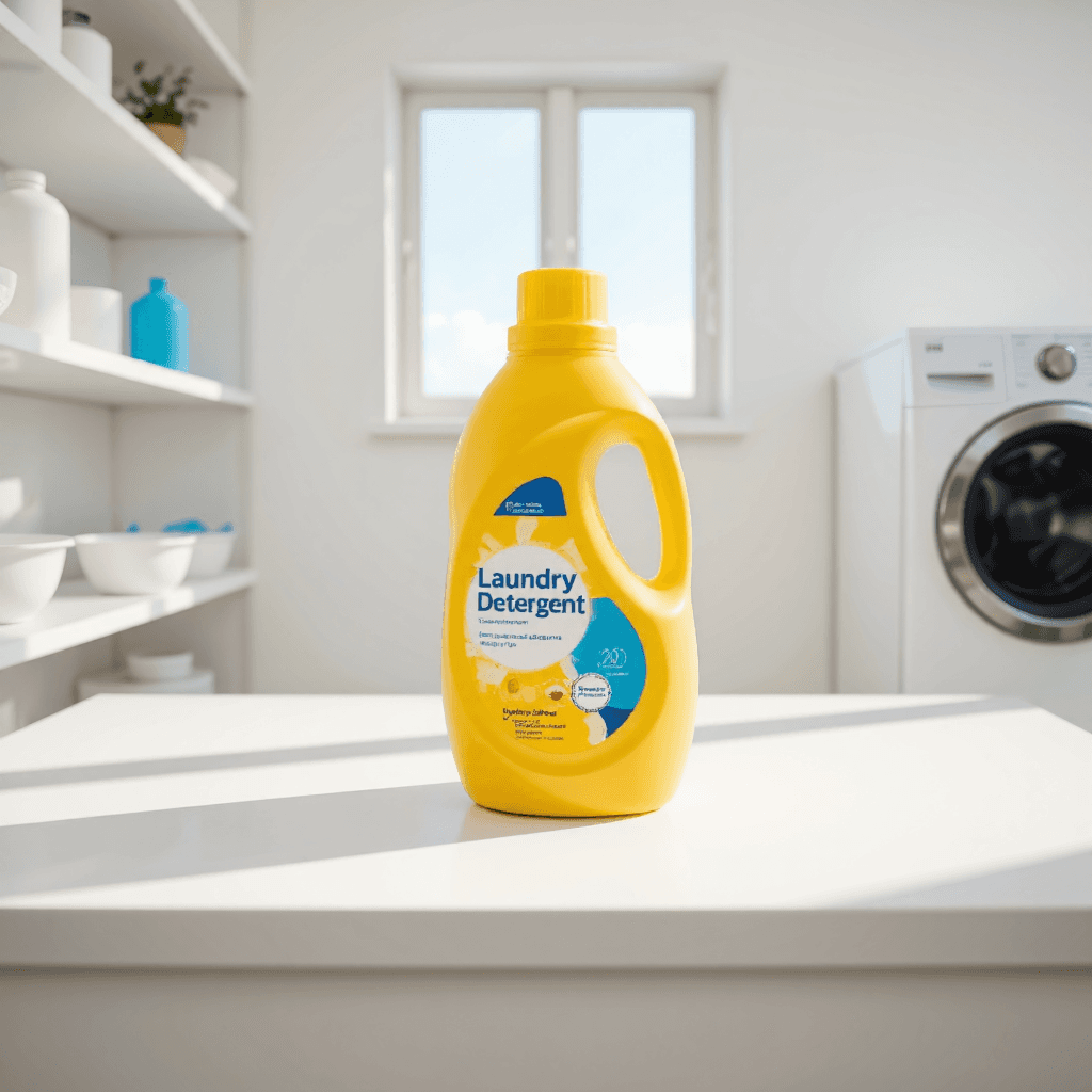 product photography of a bottle of laundry detergent