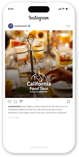 Image of an instagram carousel post on southwest social account