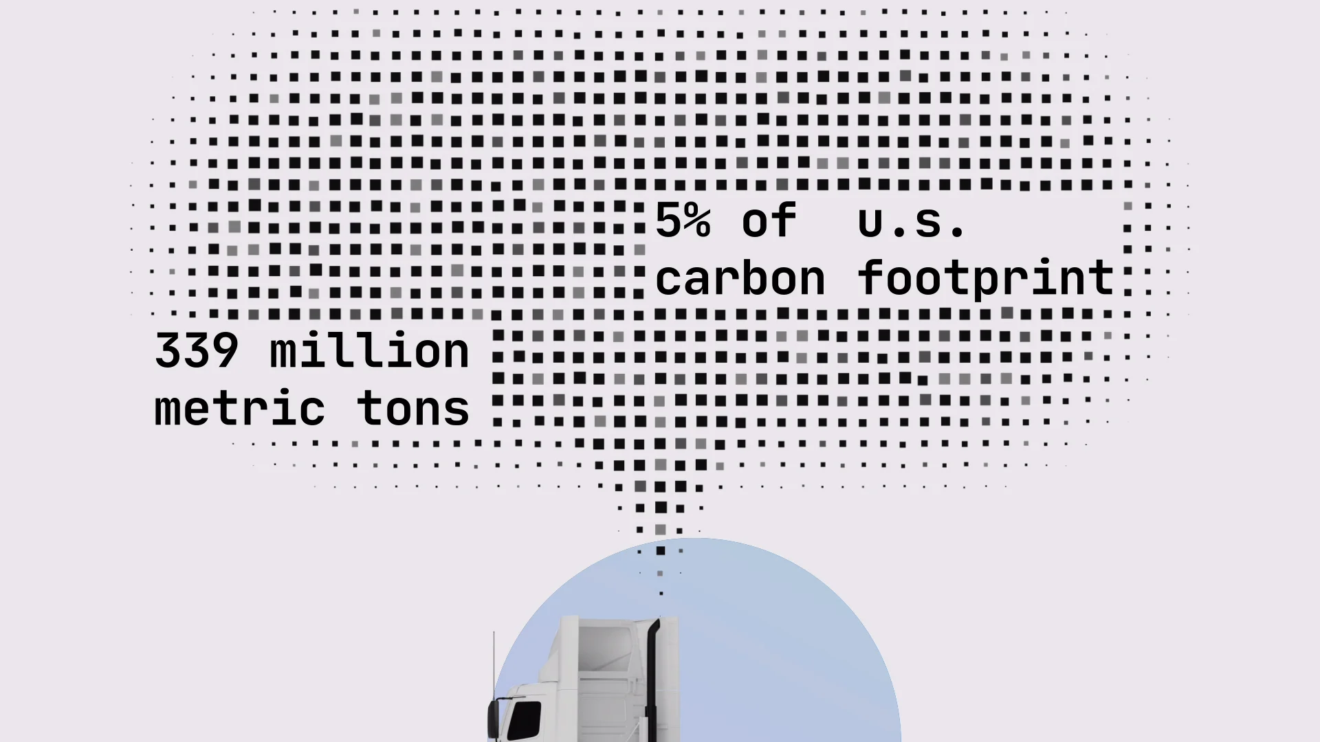 Data visualization showing U.S. transportation carbon footprint of 339 million metric tons