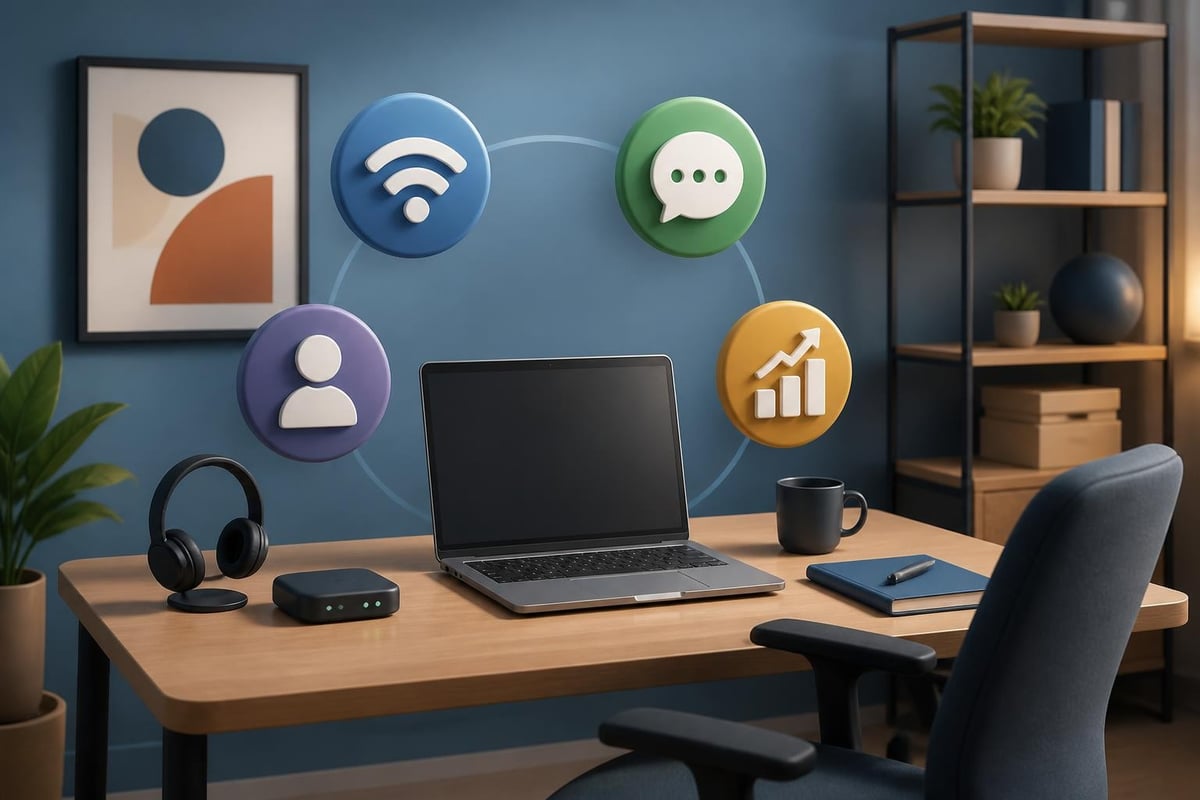 Remote sales professional workspace