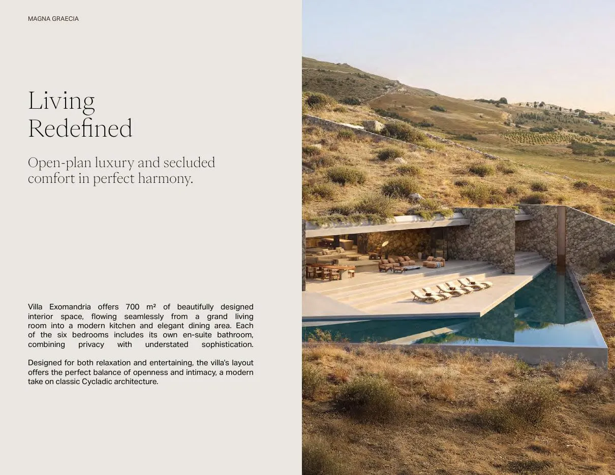 Inside the Villa Exomandria brochure