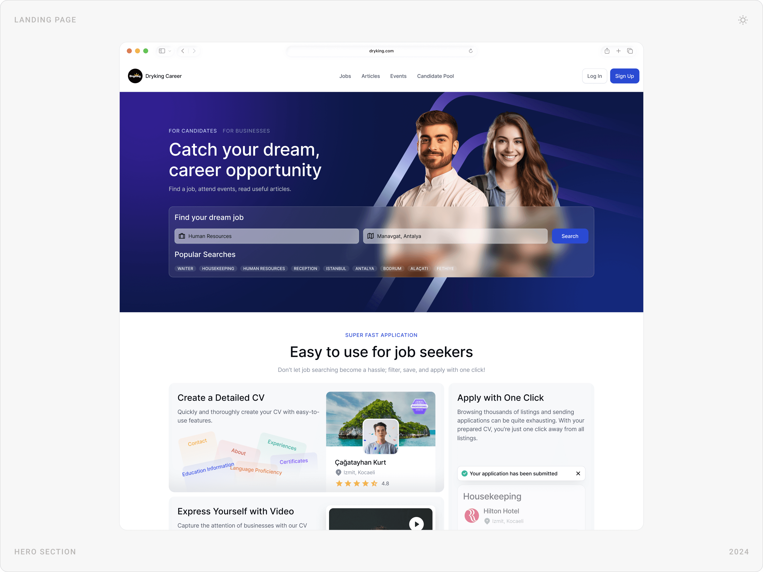 Modern Career Search Landing Hero Design