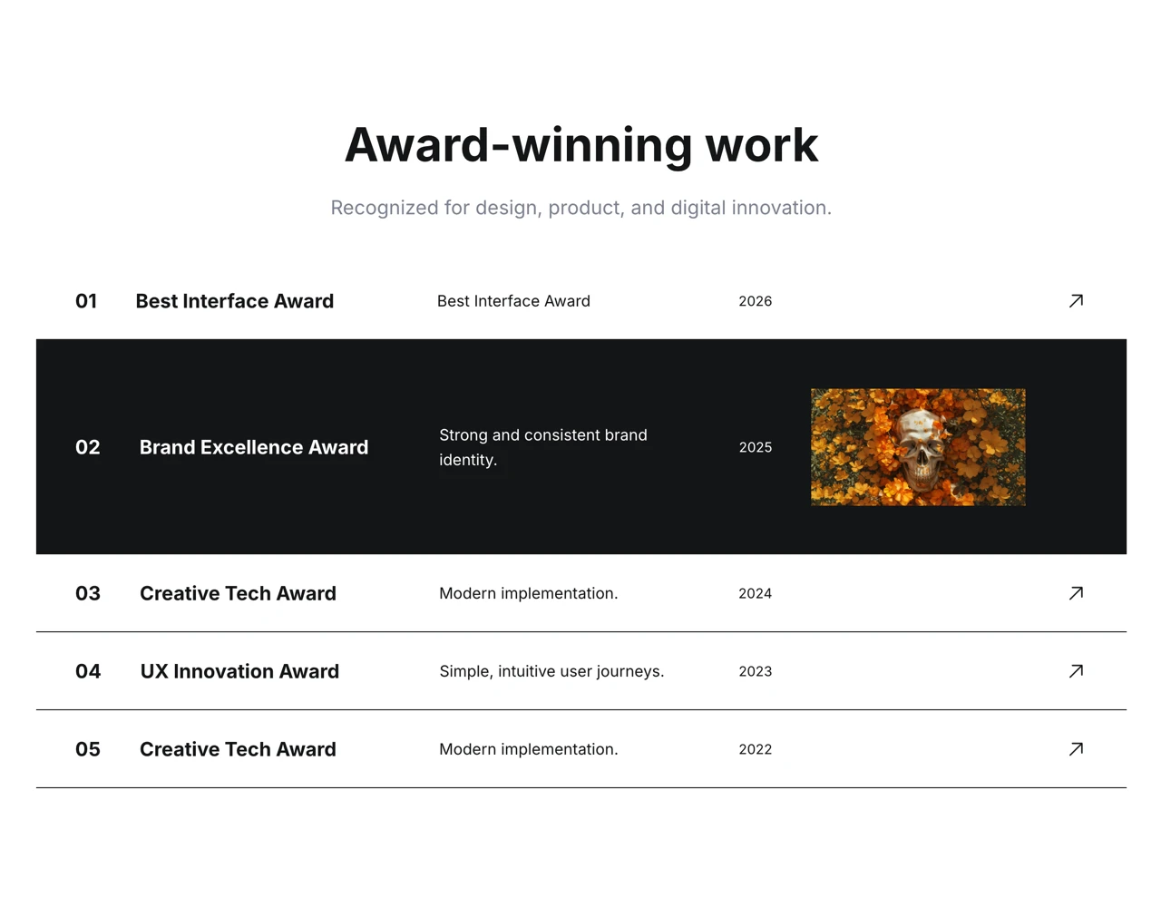 Framer Award Section - Frameblox UI