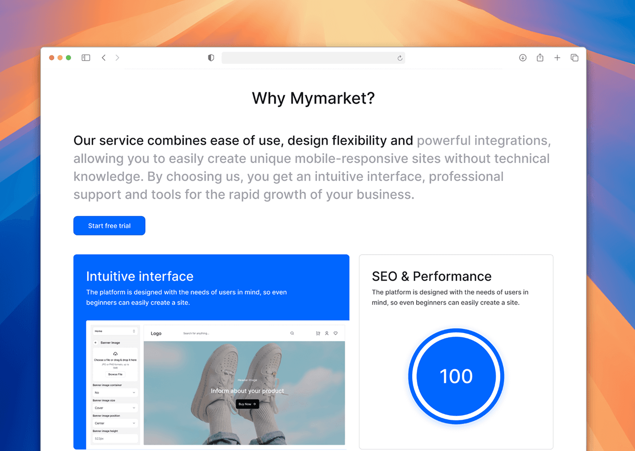 Why Mymarket sections onwebsite