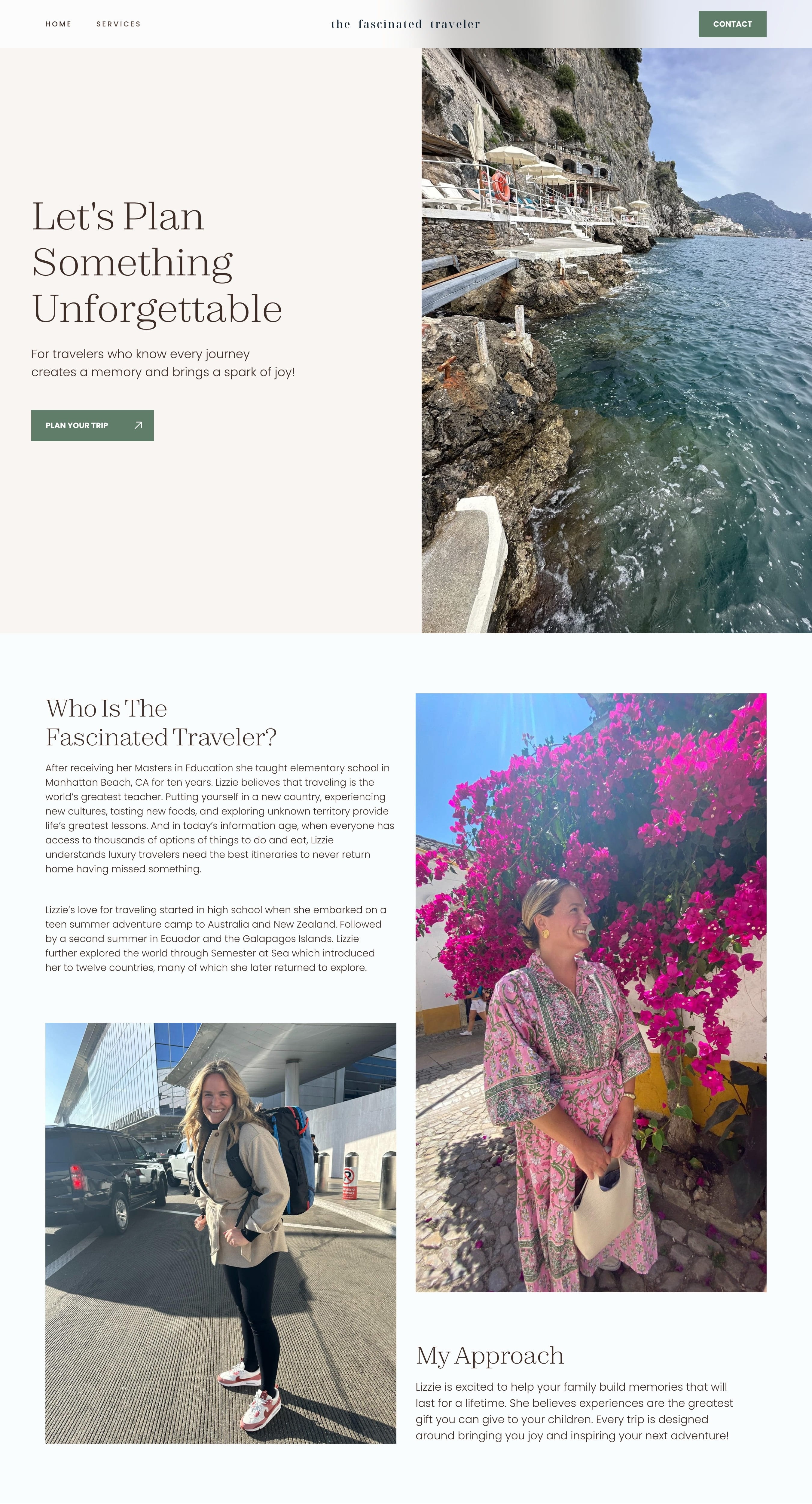 Web design for The Fascinated Traveler