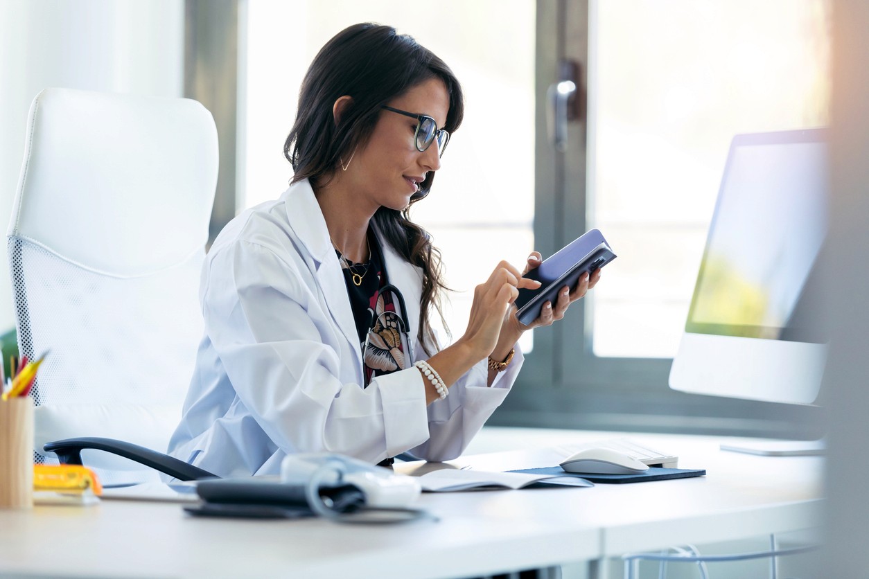 Healthcare provider website on smart phone