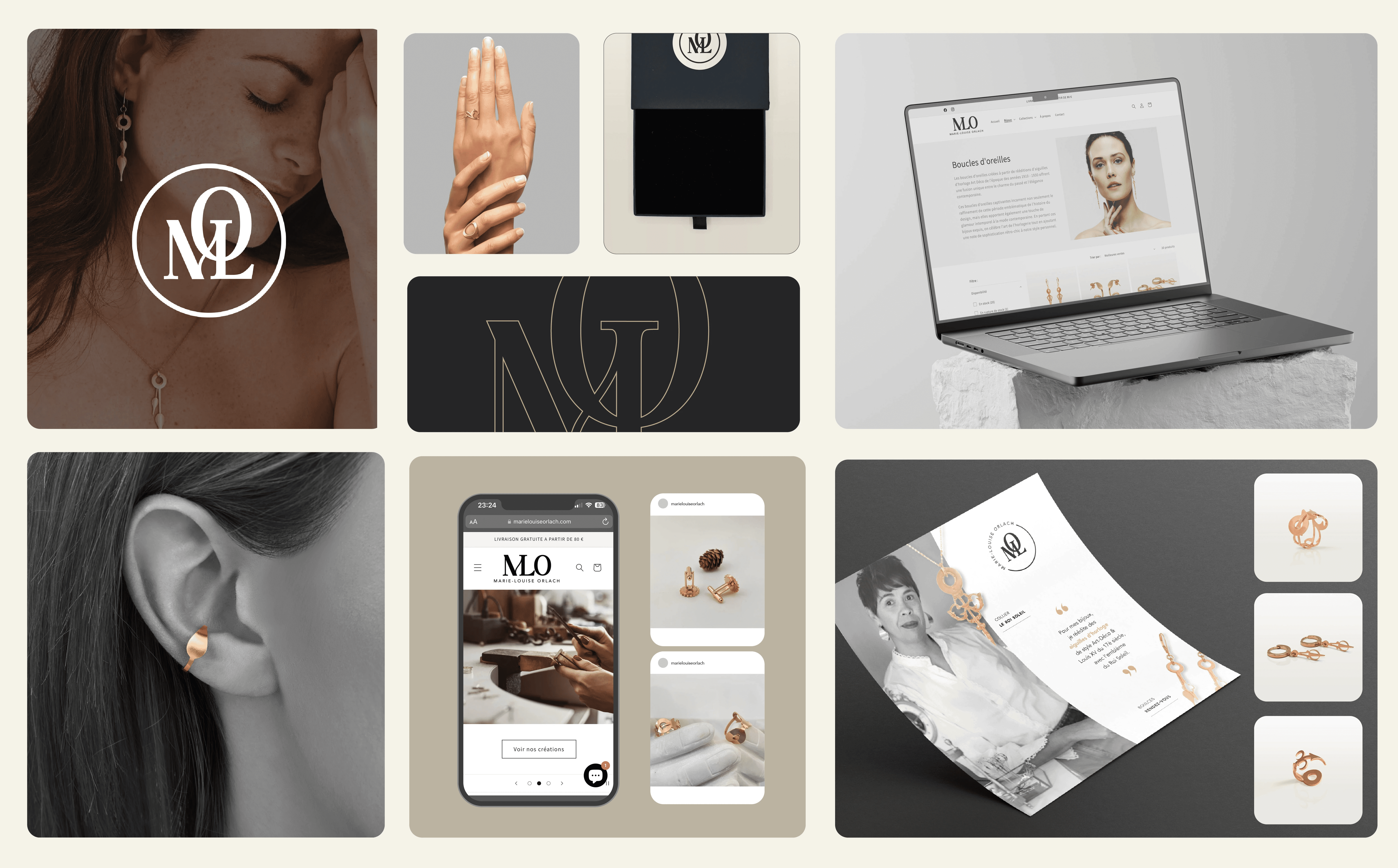 Identité visuelle et graphisme pour marque de bijoux  par Madora Studio