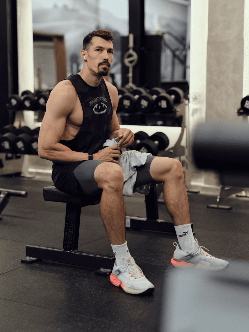 Photo of Luboš in the gym.