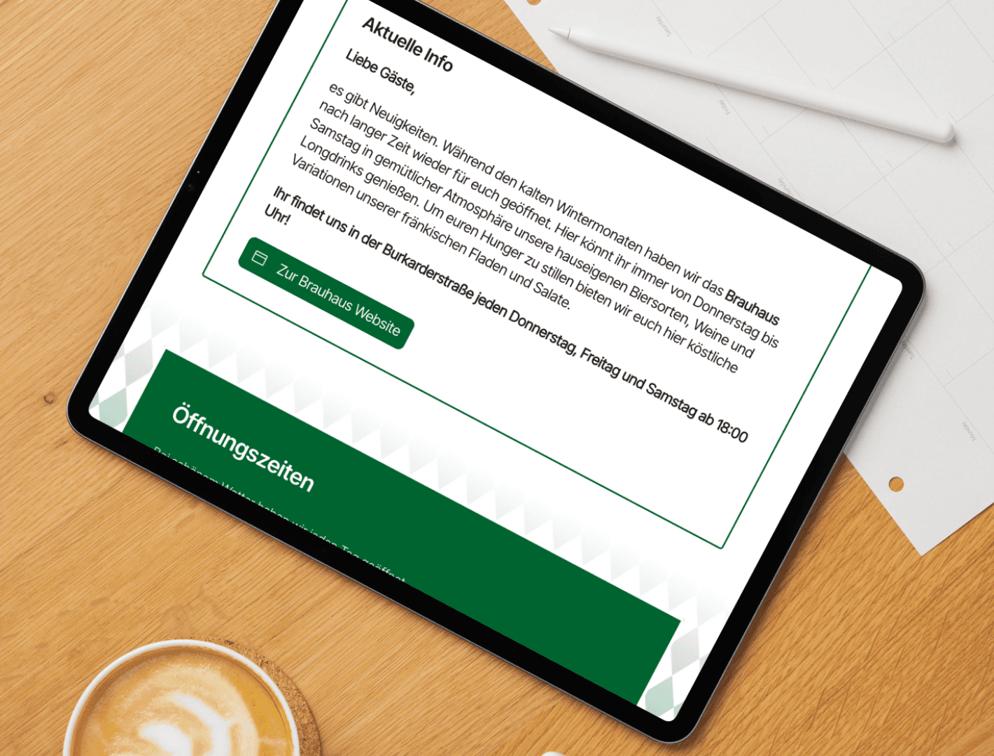 MacBook Mockup der Website Goldene Gans Würzburg