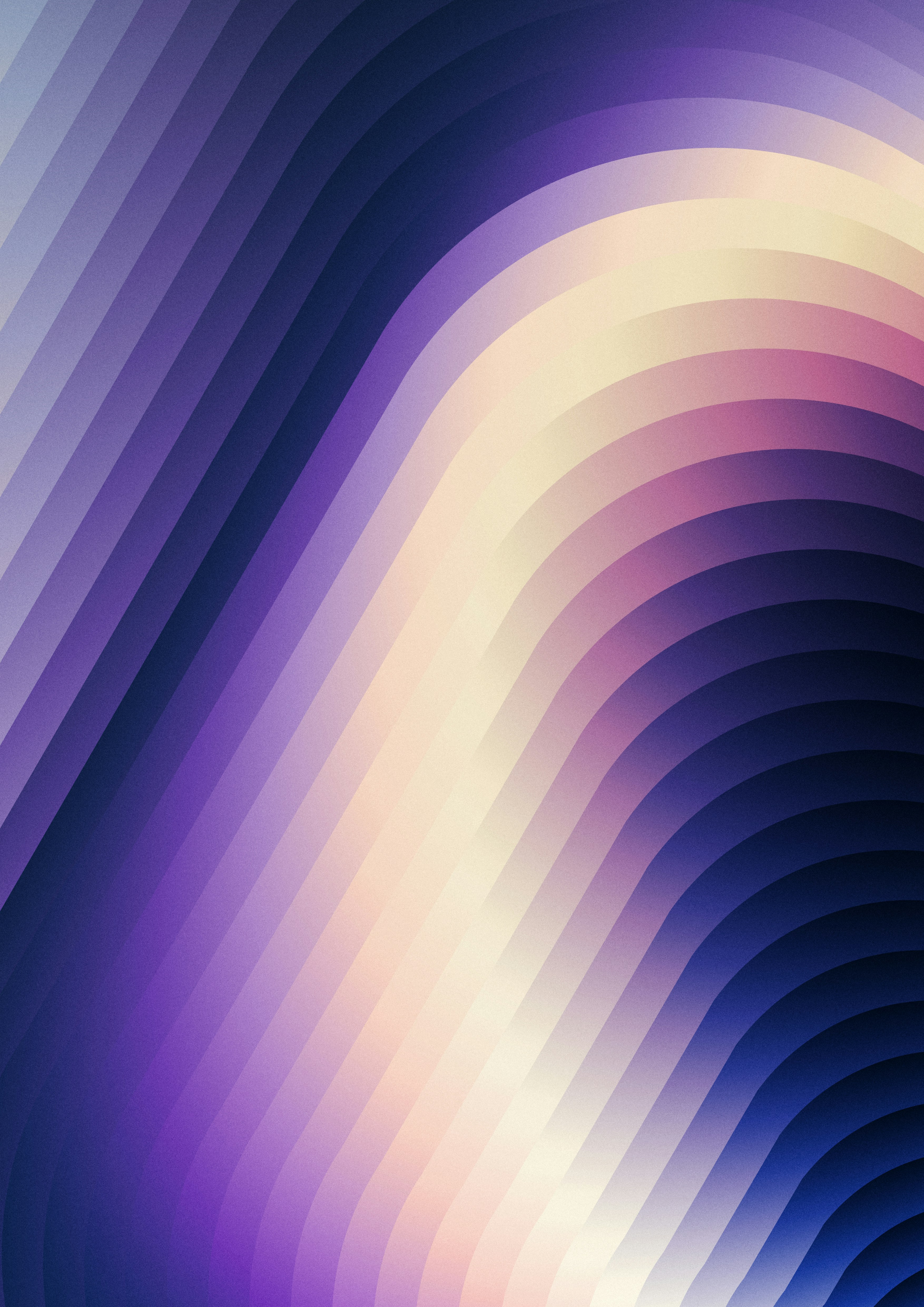 Abstract wavy lines in purple and yellow