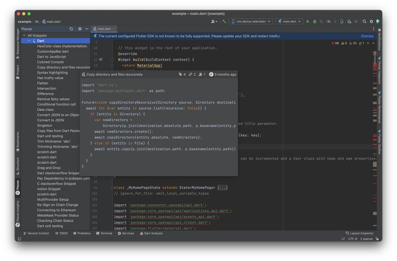The new hover preview in Pieces for JetBrains.