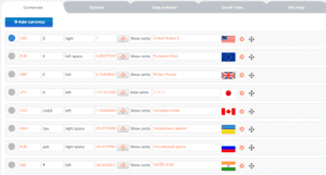 Currency switcher