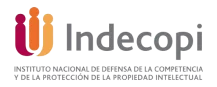 Logotipo oficial del Indecopi, Instituto Nacional de Defensa de la Competencia y de la Protección de la Propiedad Intelectual.