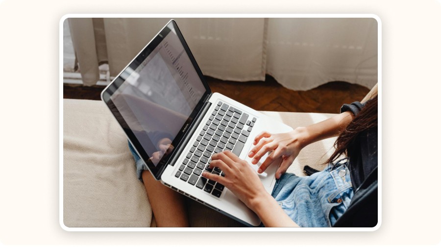 Person using a laptop