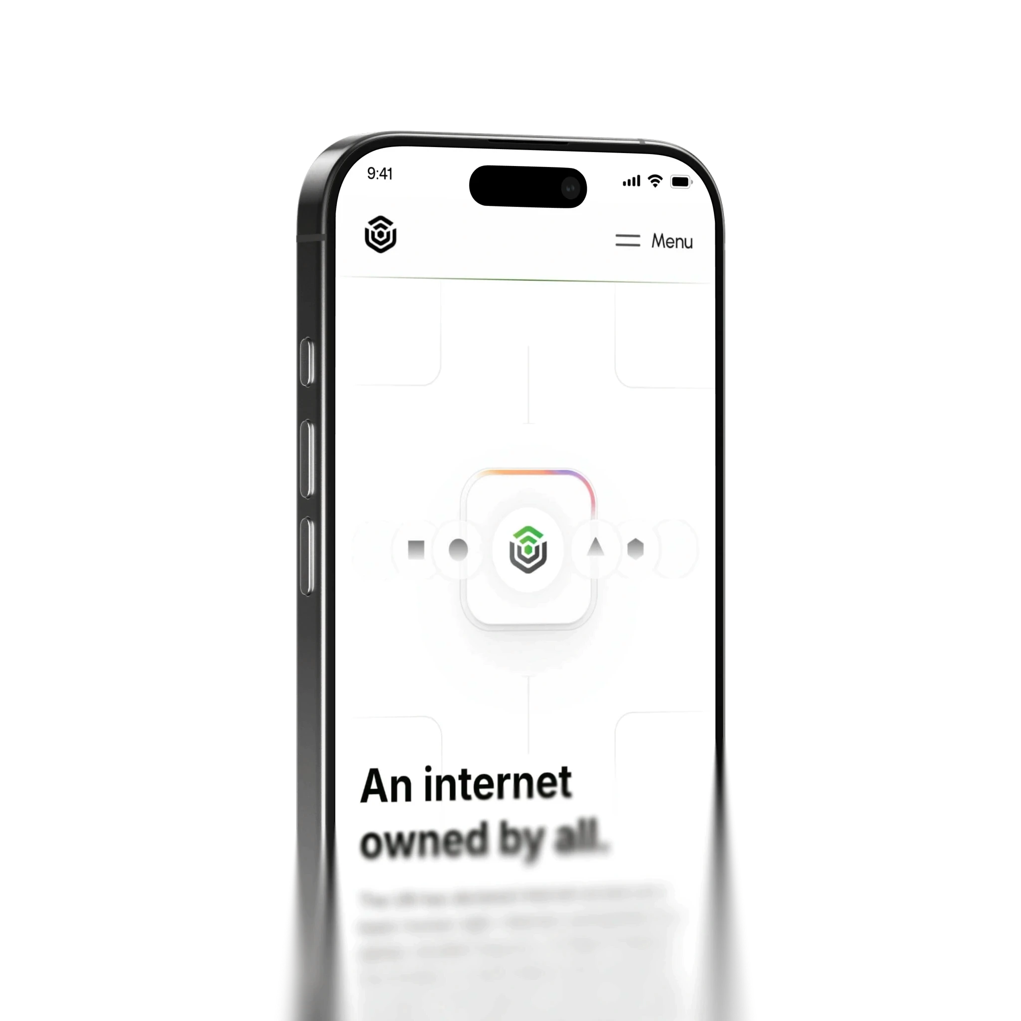 Giant Protocol mobile website showing shared internet ownership