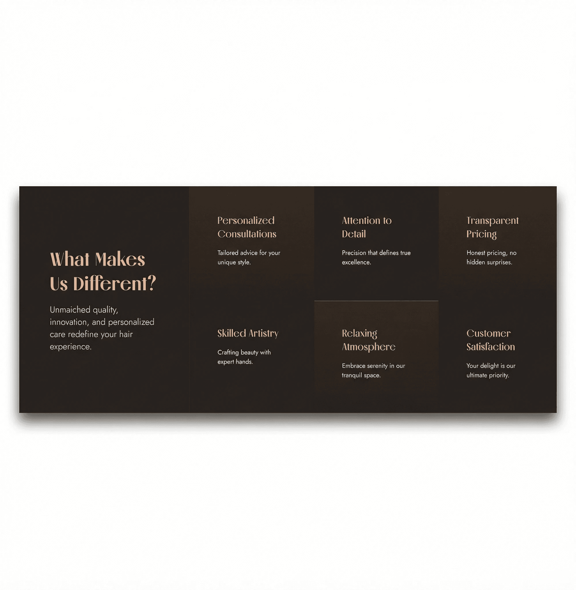 Halton Hills web design barber portfolio - what makes us different section by DAWebDesigns