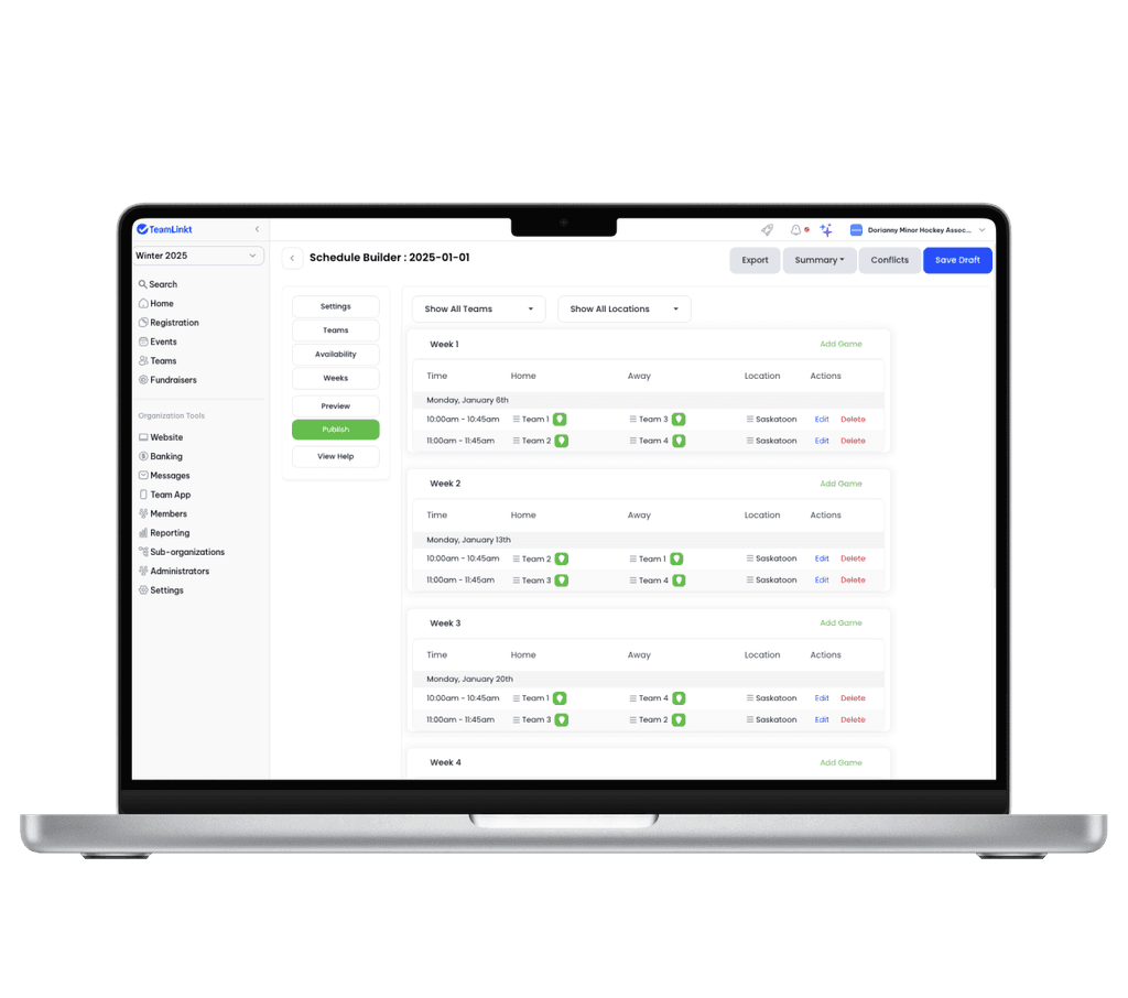 Football Schedule Generator TeamLinkt football-schedule-generator-teamlinkt