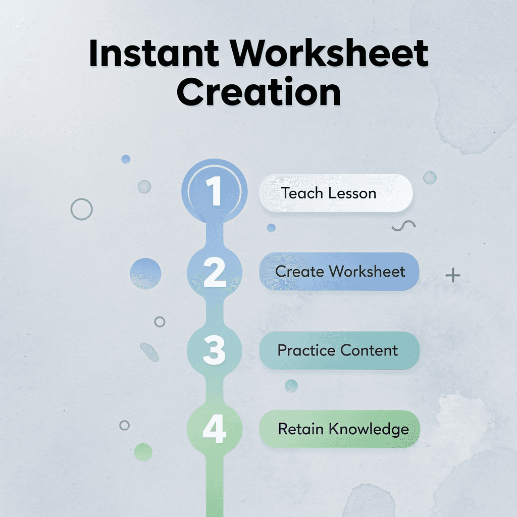 Four-step process for instant worksheet creation