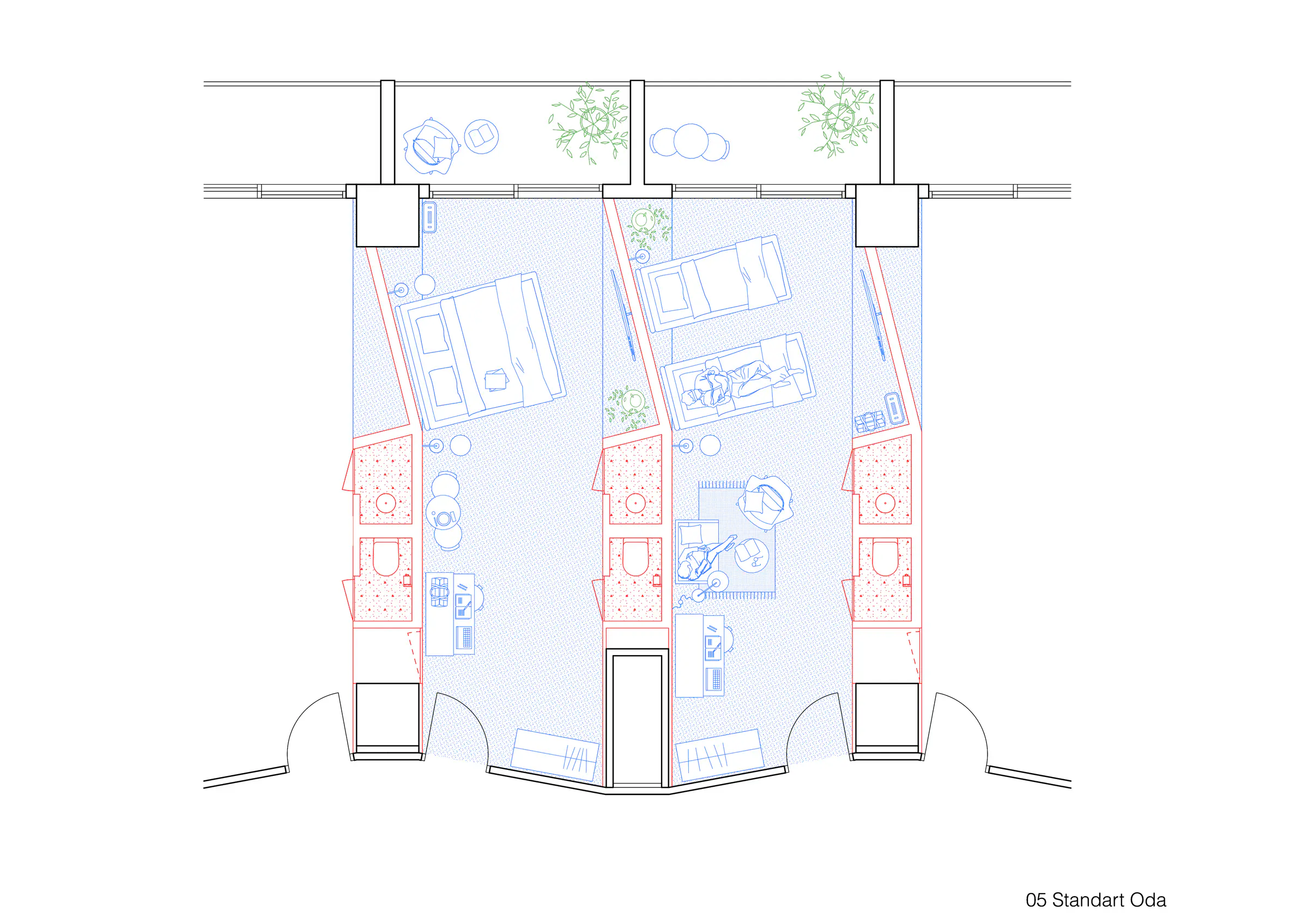 Standart oda planı, seçenek 05