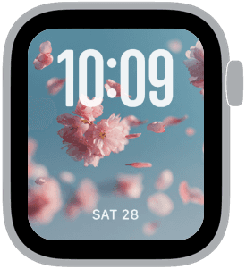 petal drift Apple Watch face preview 4 featuring floral, modern, and spring.