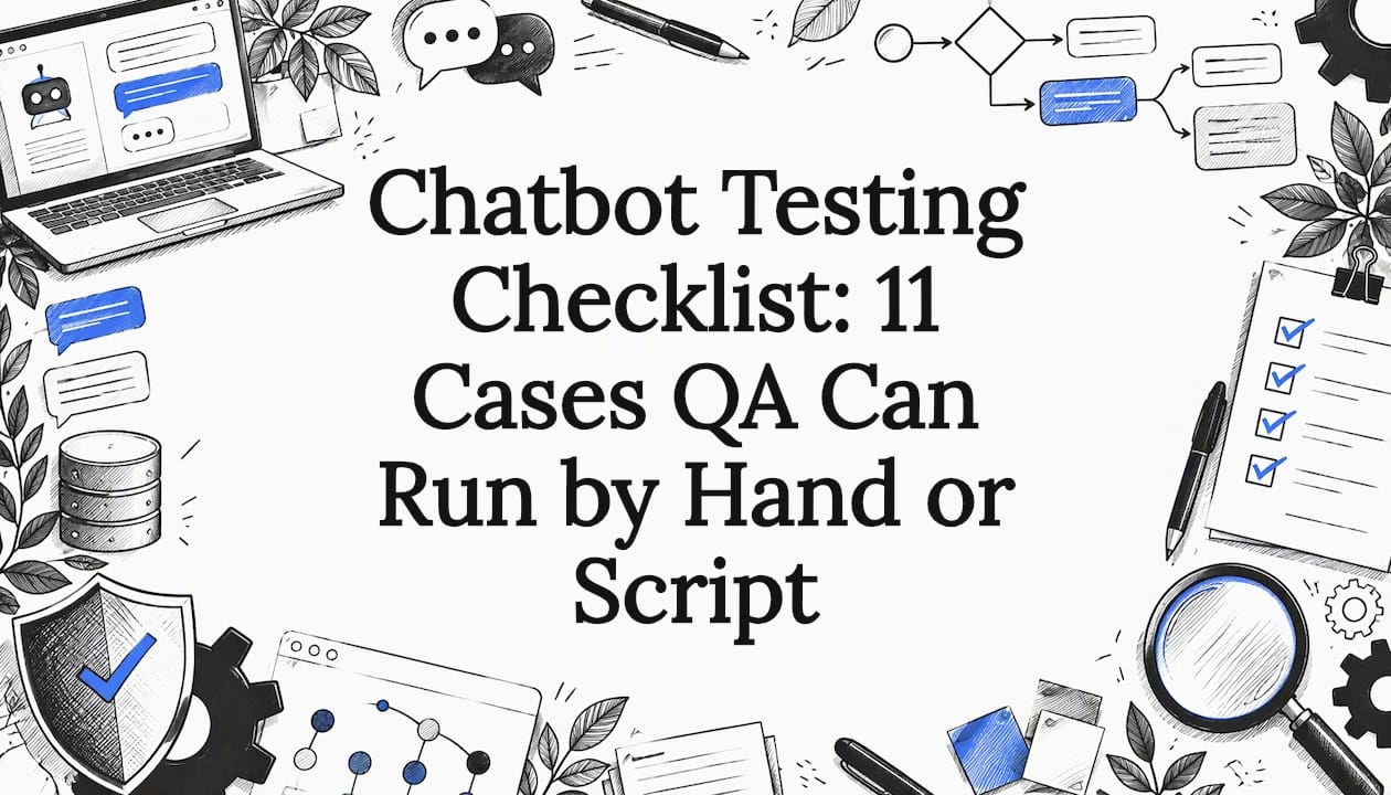 Hand-drawn chatbot testing title card