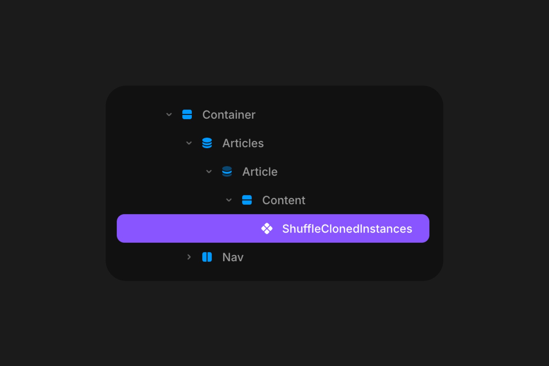 shuffle cloned instances for framer component support page