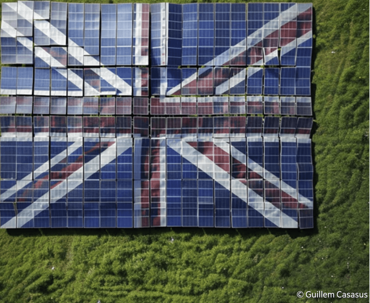Solar panels that create the British flag by Guillem Casasus