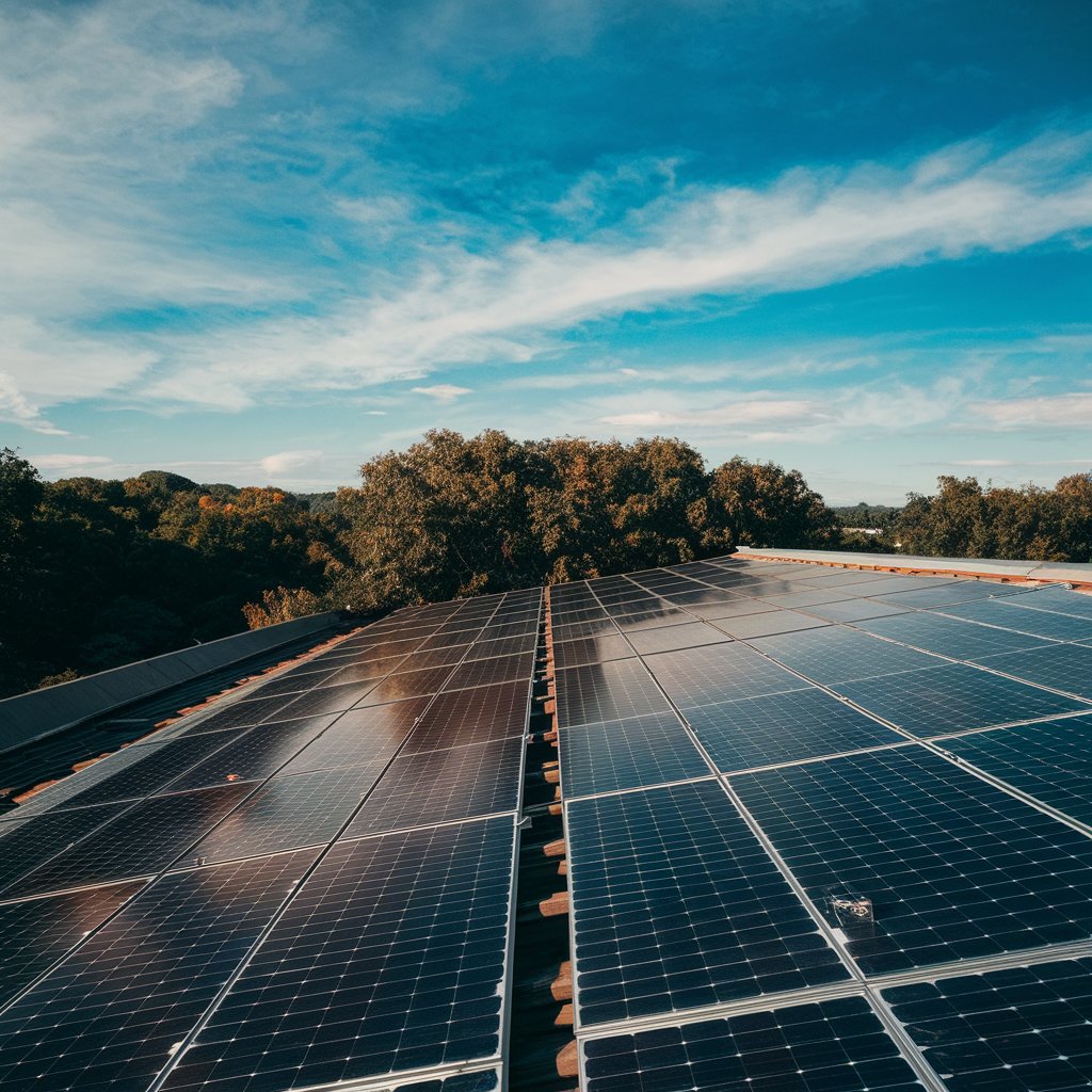 Panneaux solaires dans un champ en banlieue de Nancy