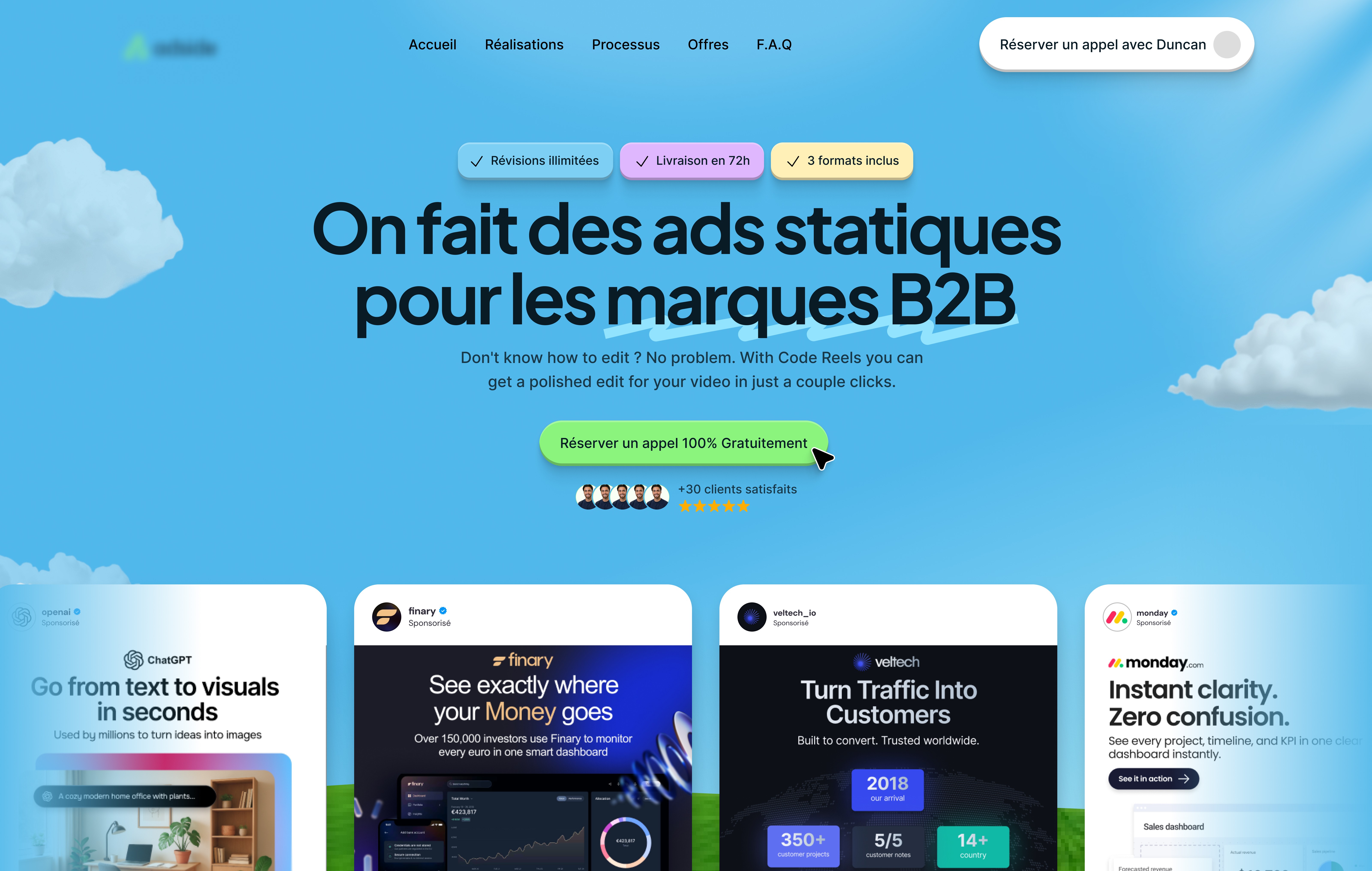 Design d'un concept de hero section