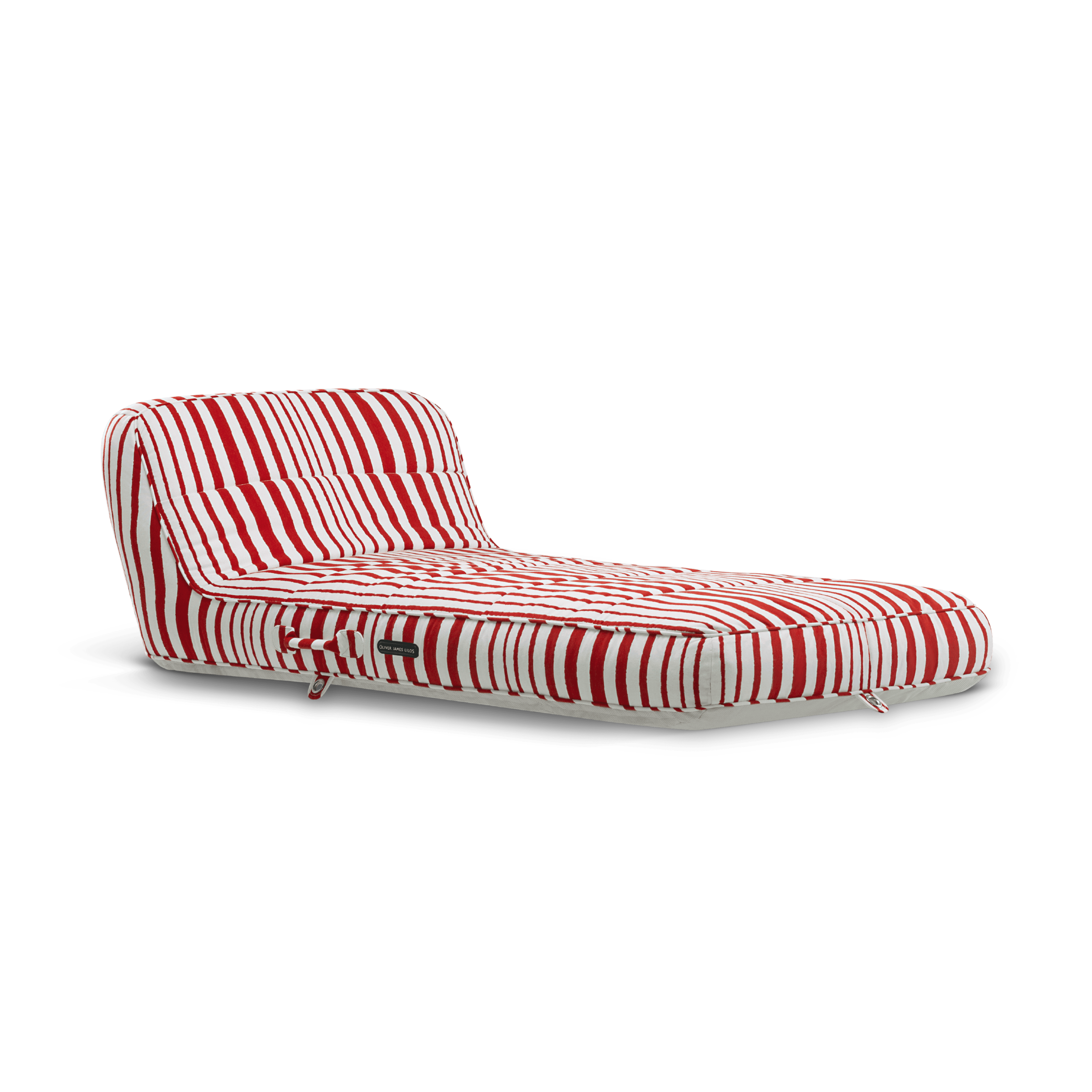 Luxury single pool float in multi-colour irregular-stripe canvas