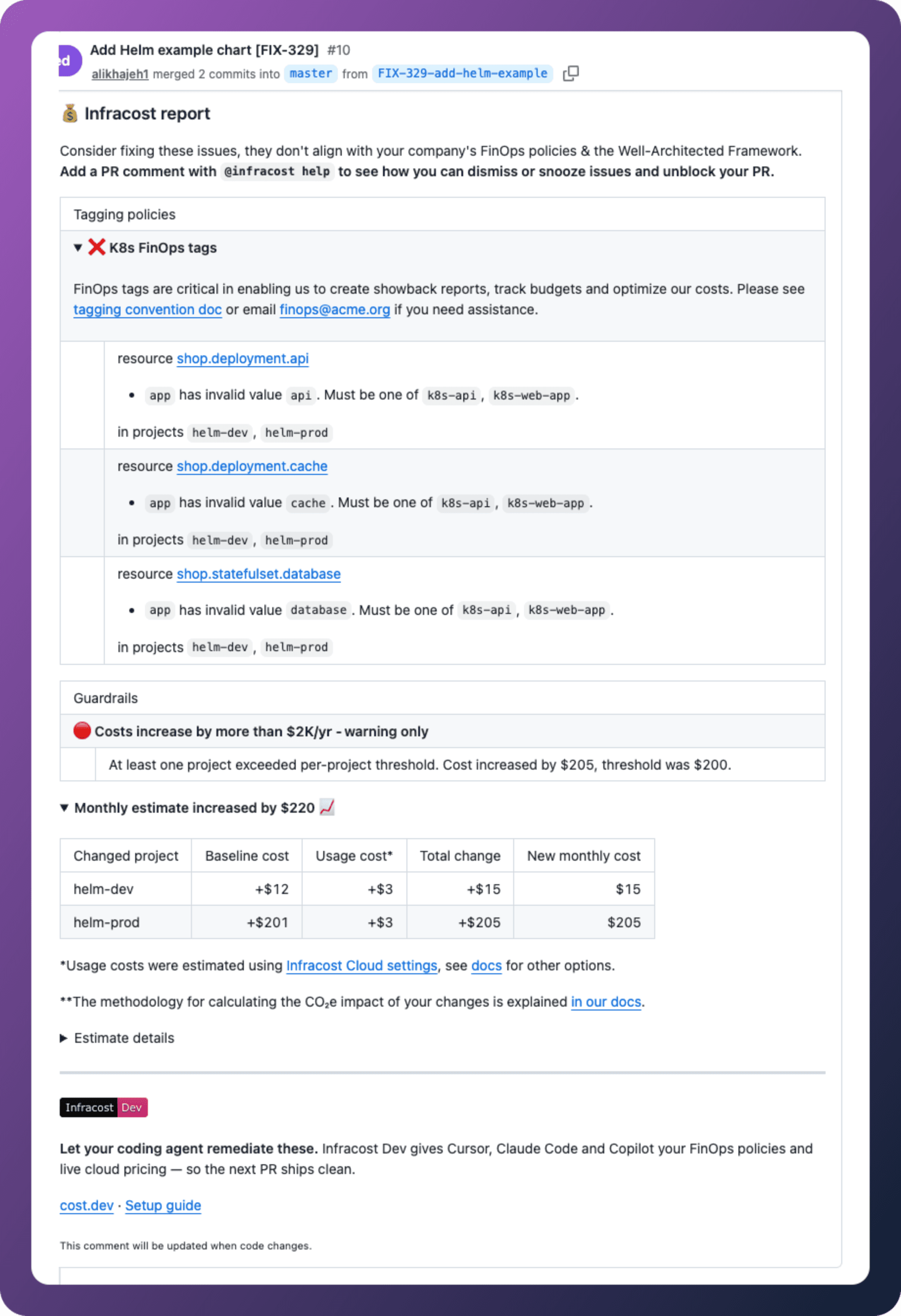 infracost parsing a cloudformation yaml file