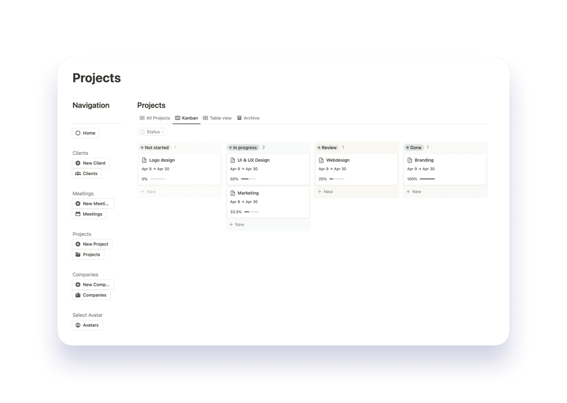 Ultimate Notion CRM Board Template @ Solt Wagner