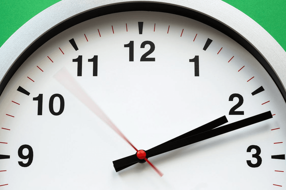 White Clock Reading at 2:12