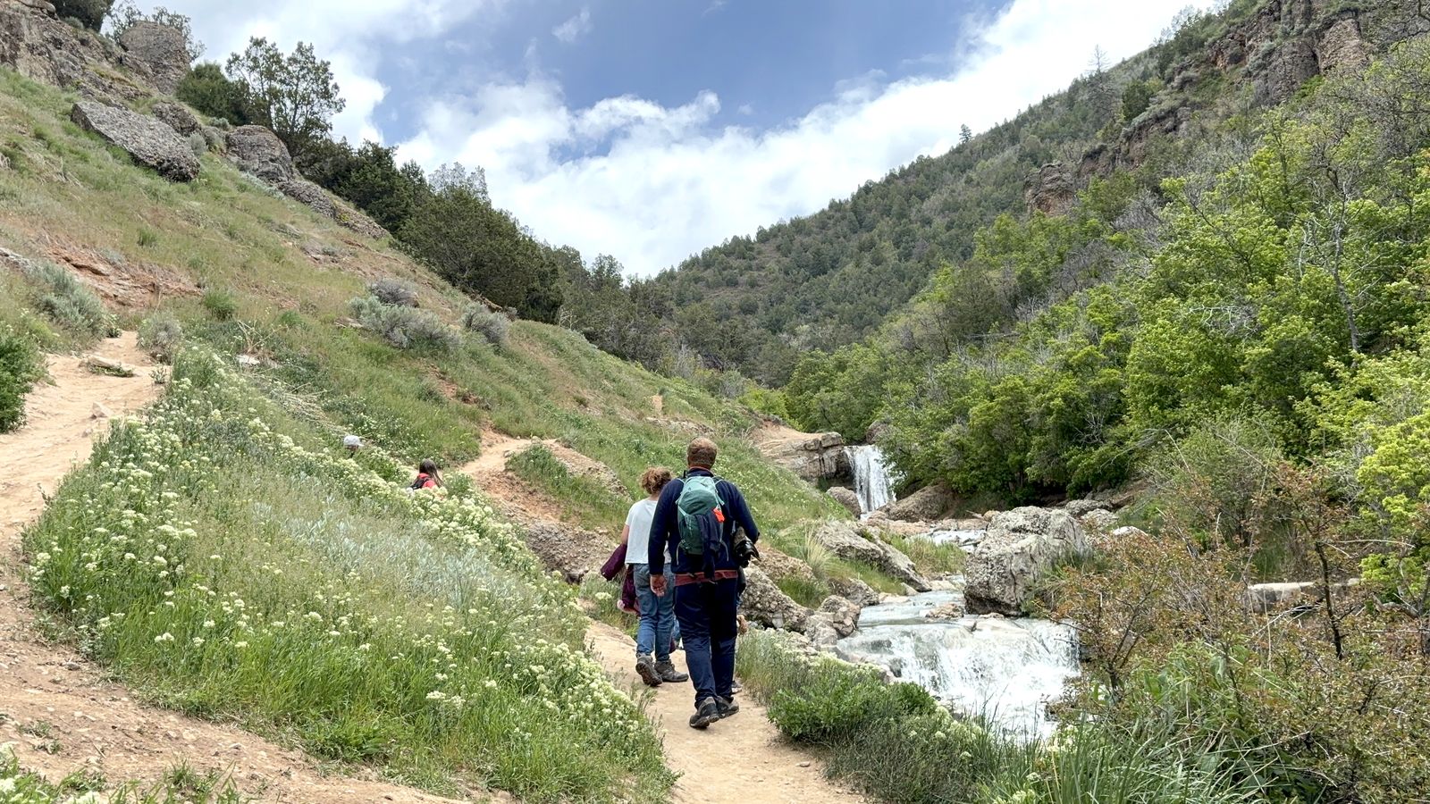 Hiking the trail to Fifth Water Hot Springs in Spanish Fork Canyon