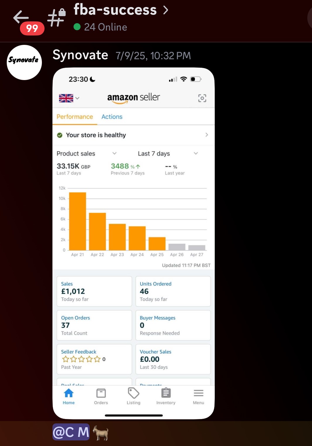 Amazon FBA seller success results