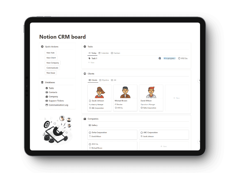 CRM board notion template