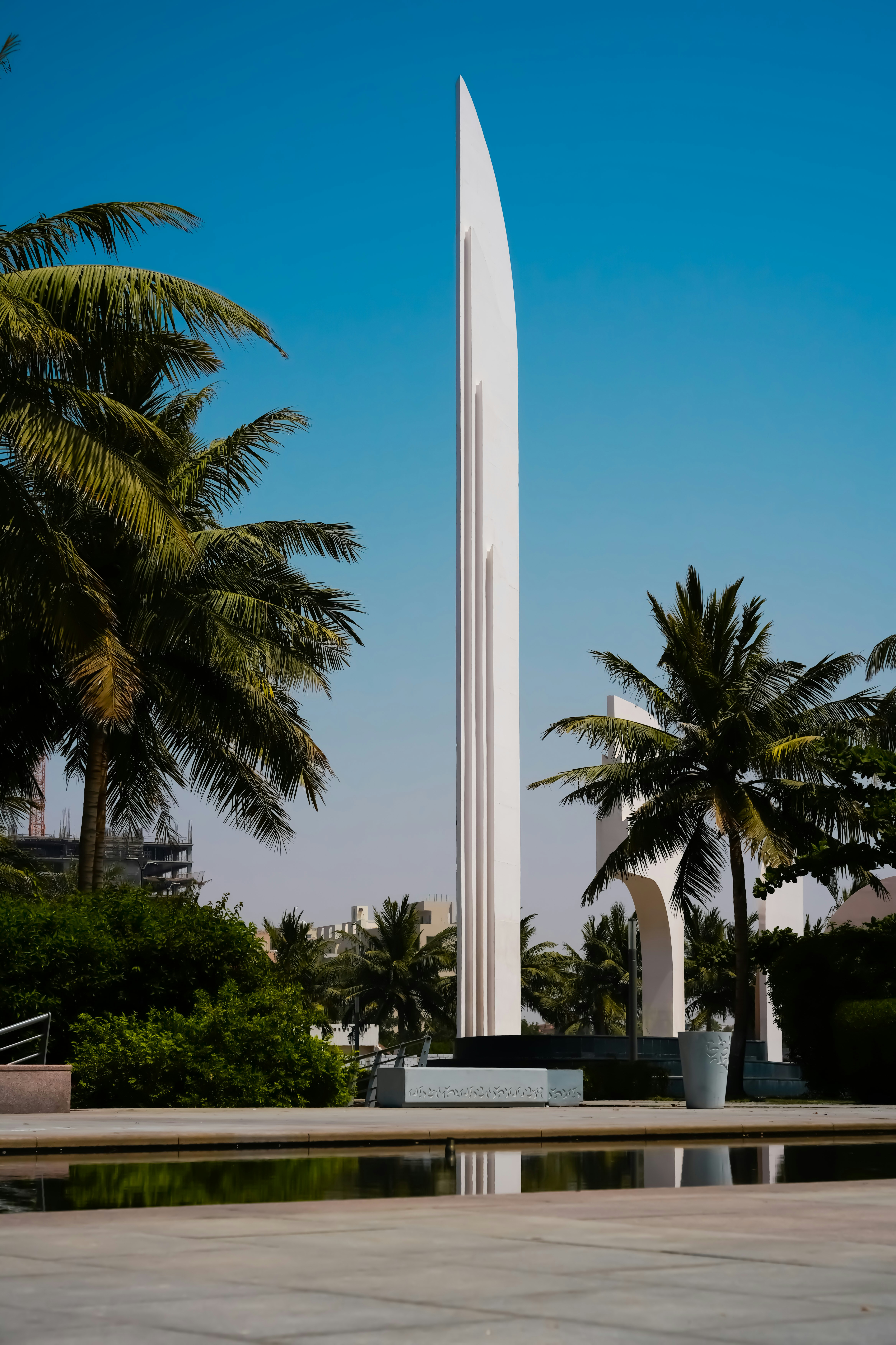 a tall white monument