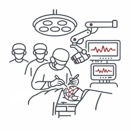 Neurocirurgião realizando cirurgia de epilepsia no Hospital Santa Lúcia Sul, Brasília