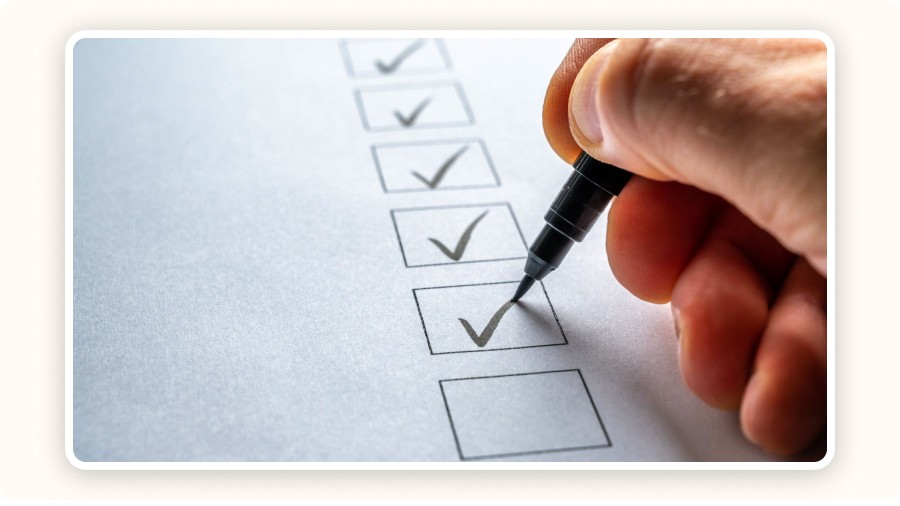 Person checking list