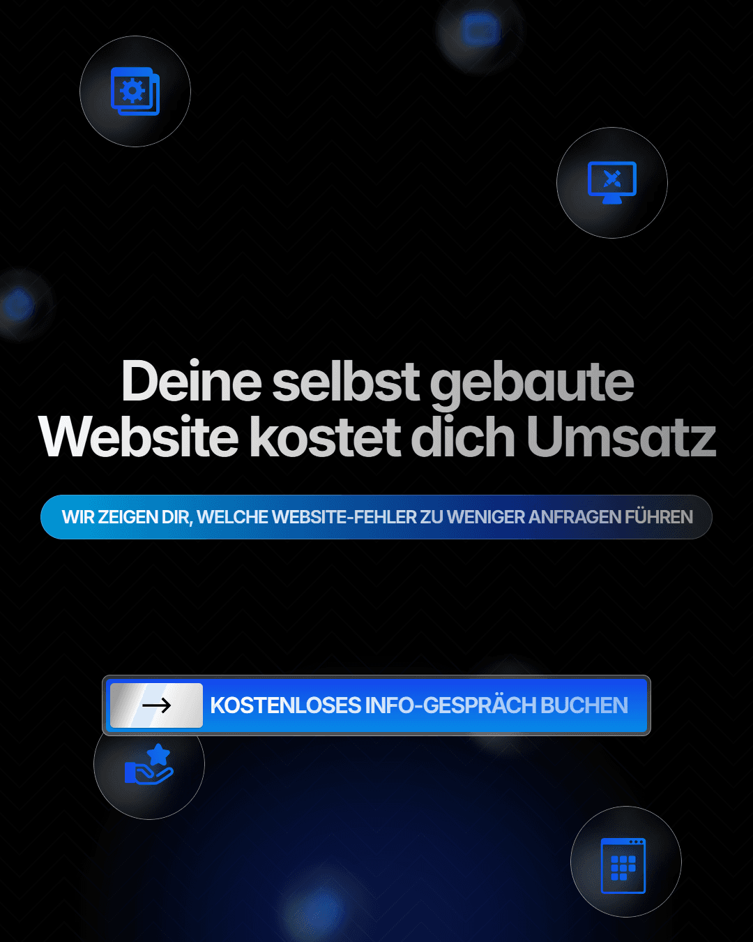 ein beispiel für eine Ad, die auf z.b. meta geschalten werden kann, es geht um ein Webdesign-Angebot