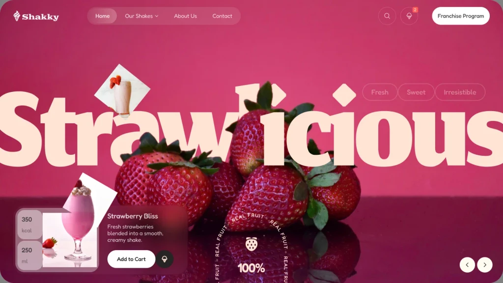 Swirl, Smoothie brand store (website design)