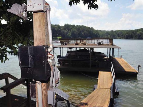 Dock electrical system on Lake Lanier installed and inspected for safety compliance and reliable waterfront power