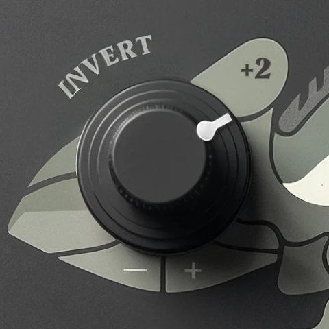 The Invert knob in Dark Theme, set to plus two