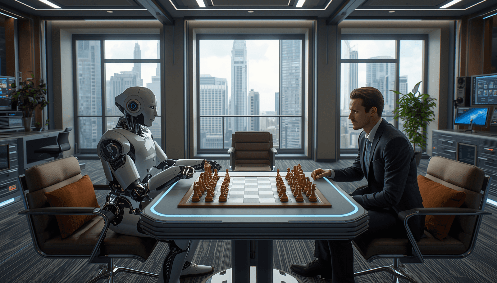 ai-vs-man-playing-chess-in-office