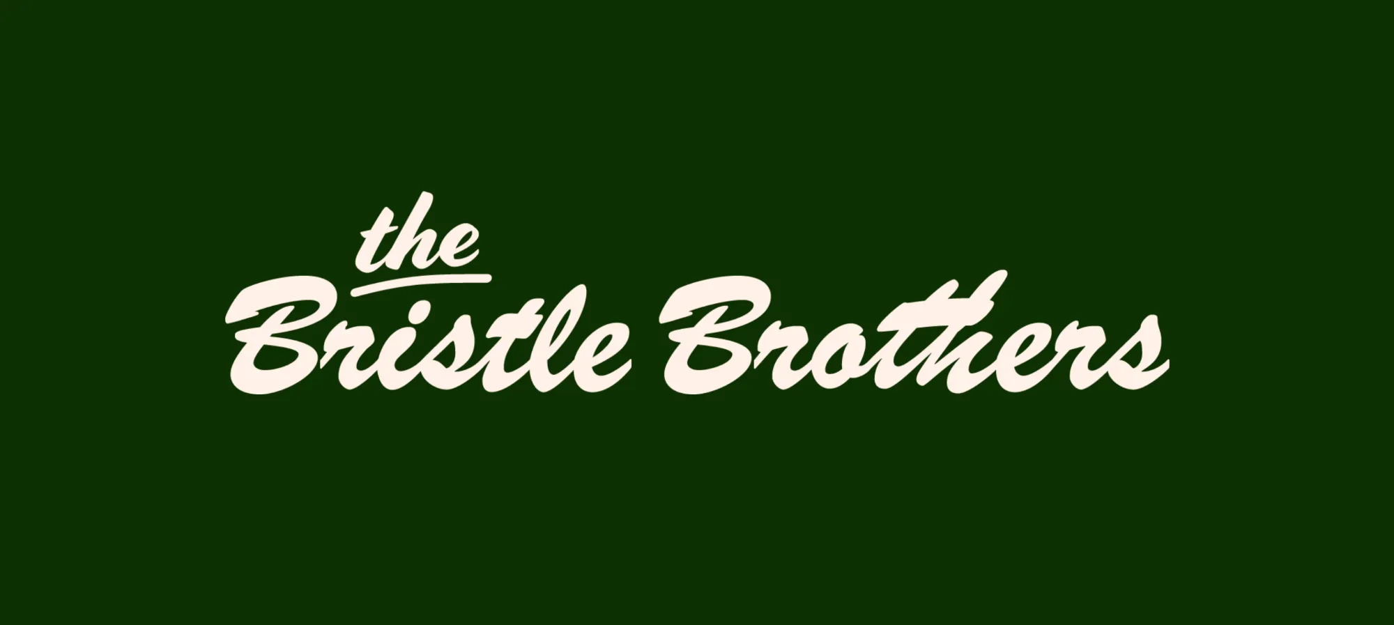 The Bristle Brothers wordmark in a brush script font with "the" smaller above and underlined.