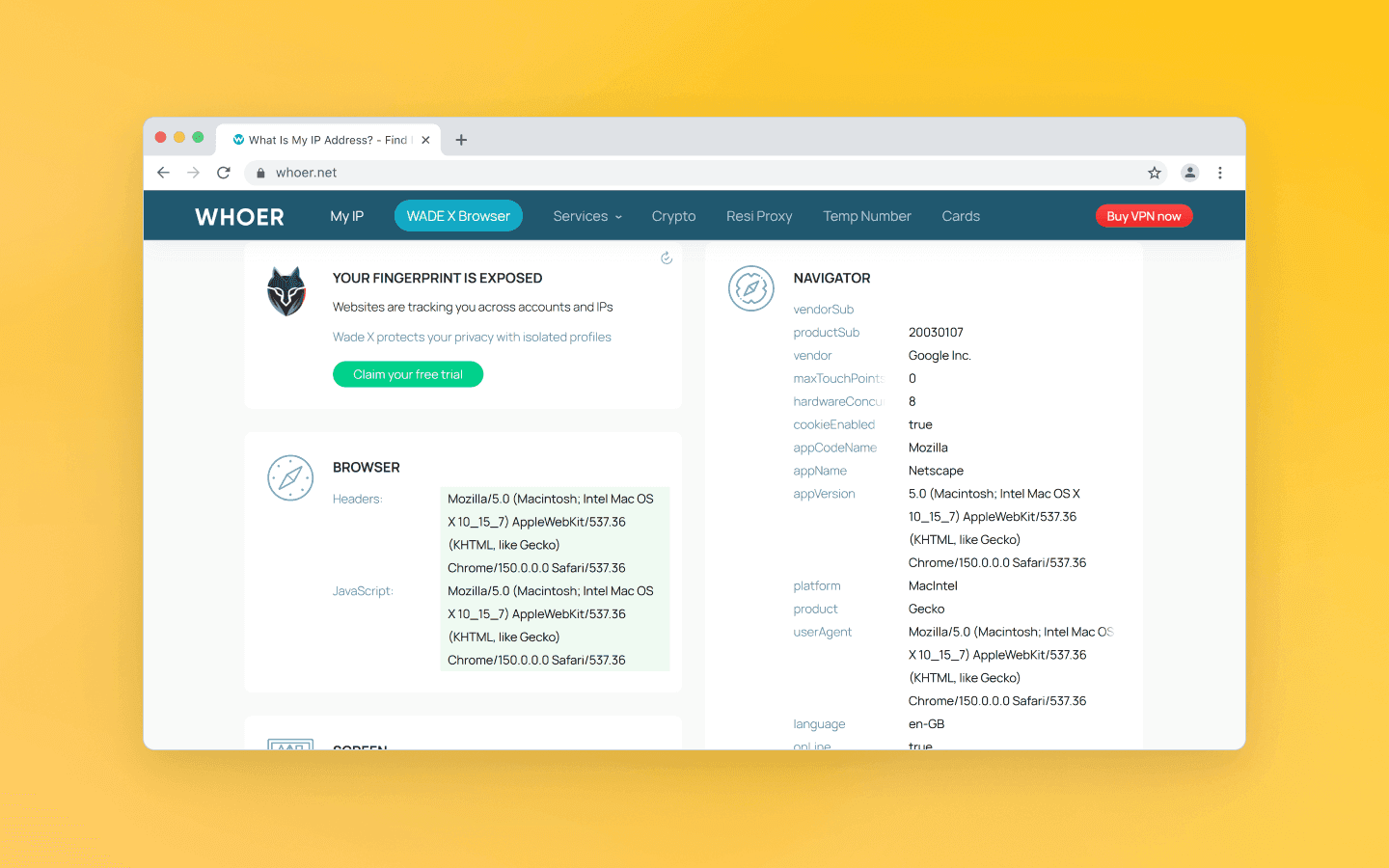 Browser fingerprint analysis