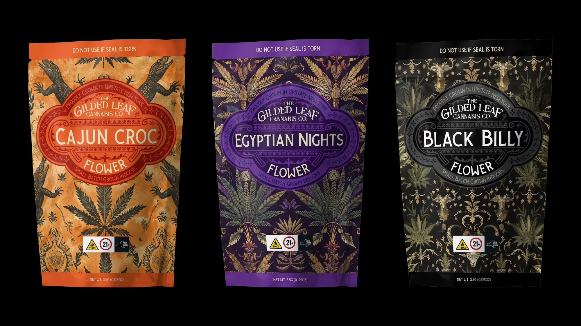 Gilded Leaf Cannabis Co. Loose Leaf Packaging