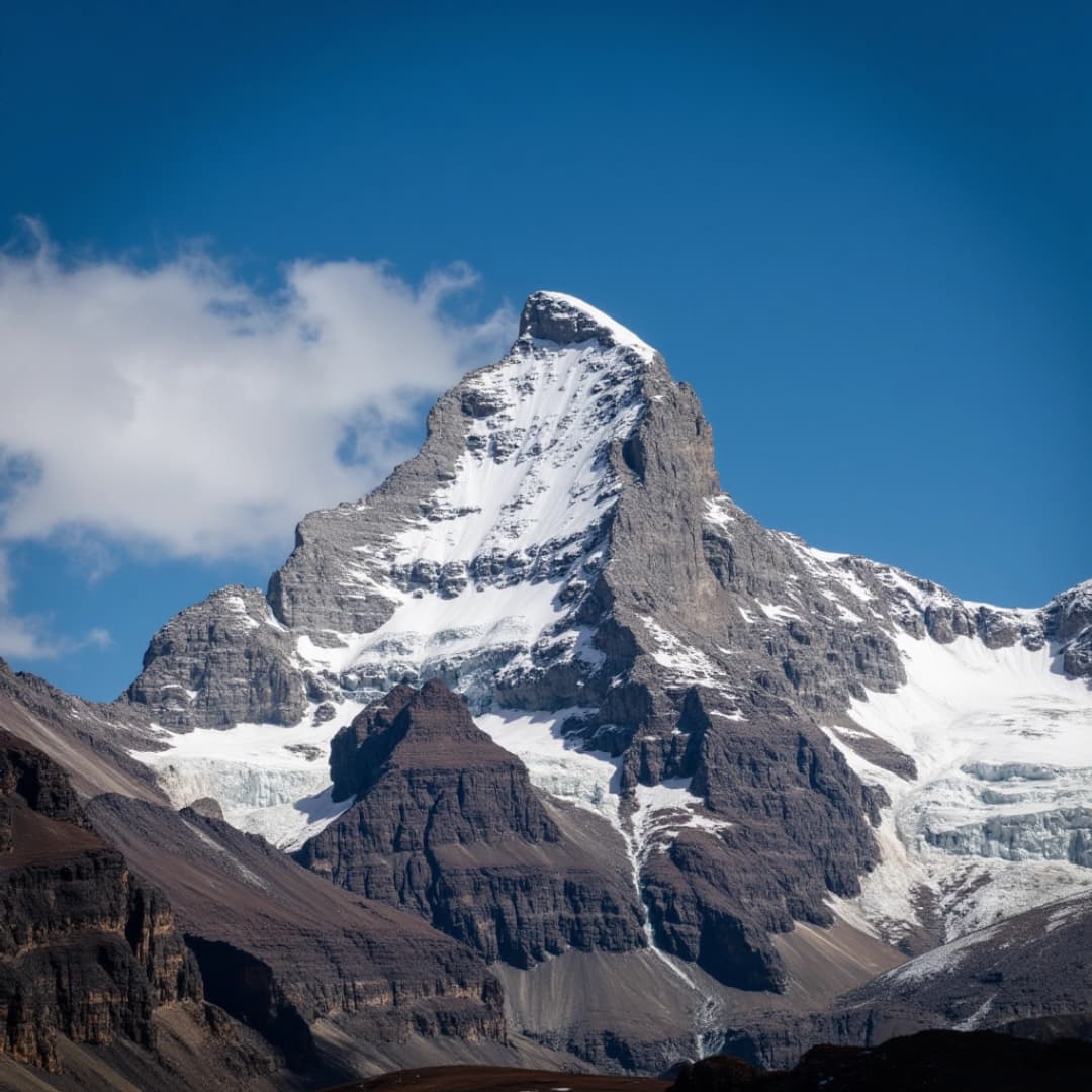 ein großer schneebedeckter Berg