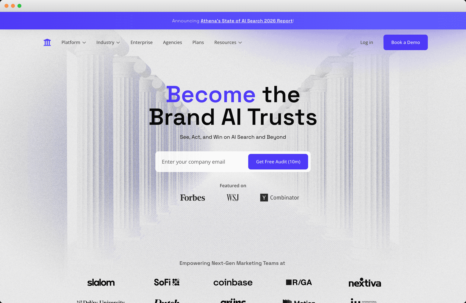 AthenaHQ content recommendations view