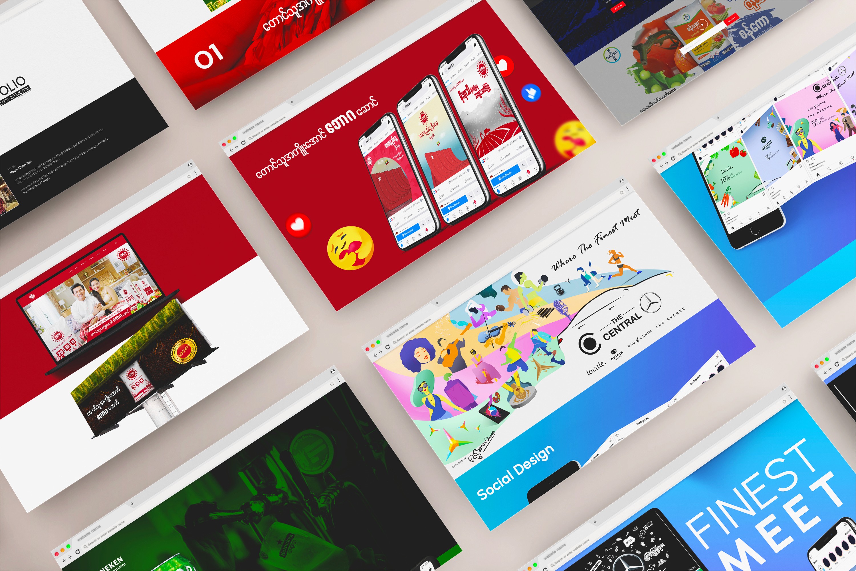 Black and white wave